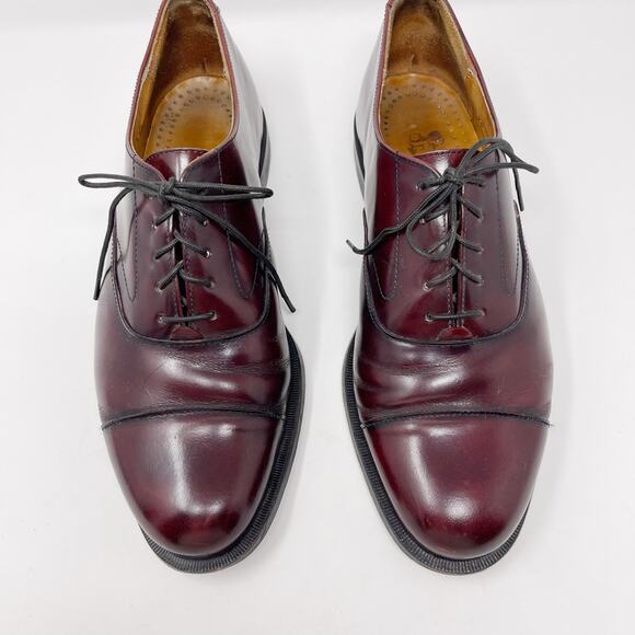 Cole Haan Mens 9.5 Brown Leather Lace Up Oxford Dress Shoes Leather Sole Almond - Picture 11 of 12